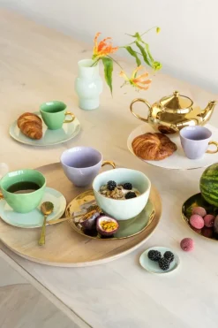 Koffie- en theeset Urban Nature Culture Good Morning Cup and Plate Lila 250 ml (Set van 4)