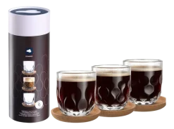 Koffieglas met onderzetter Leonardo Gocce Tumblers 220ml (Set van 3)