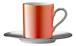 L.S.A. Koffiekop Palazzo en Schotel Amber/Orange 100 ml Best