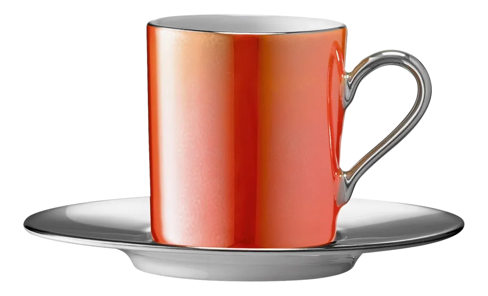 L.S.A. Koffiekop Palazzo en Schotel Amber/Orange 100 ml Best