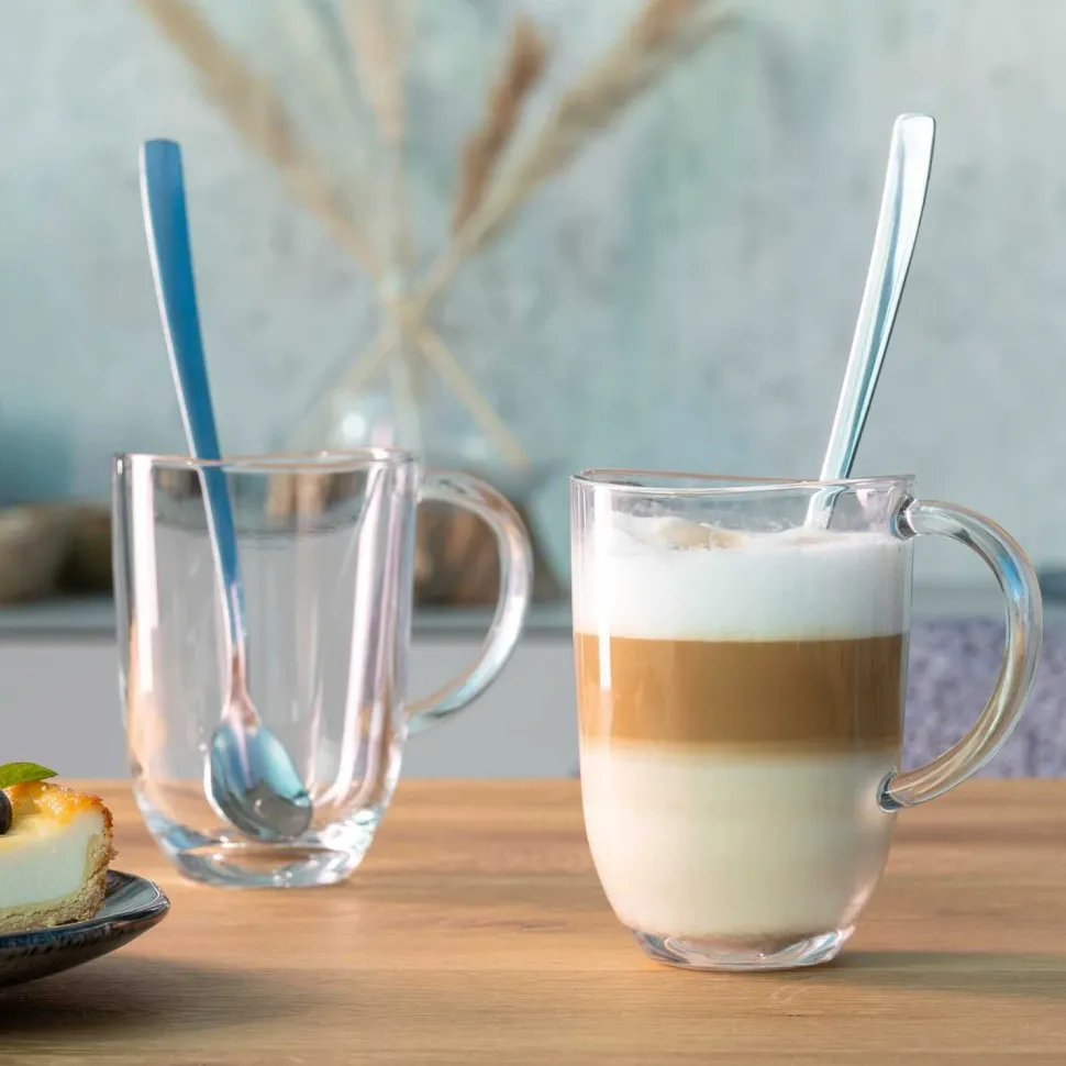 Koffiekop met Lepel Leonardo Napoli 380 ml (Set van 2)