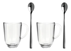 Koffiekop met Lepel Leonardo Napoli 380 ml (Set van 2)