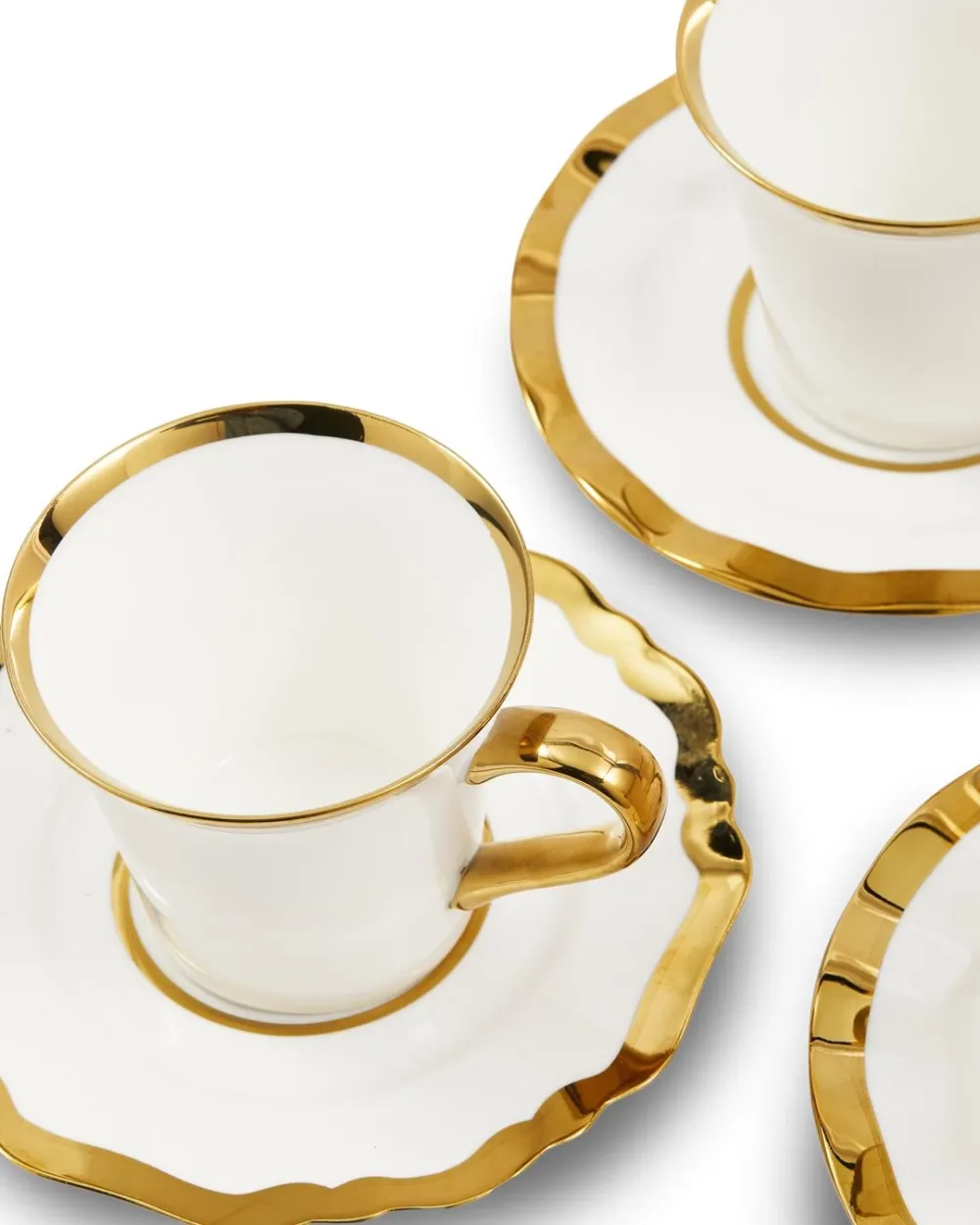 POLSPOTTEN Koffiekop Golden Finds White (Set van 4)