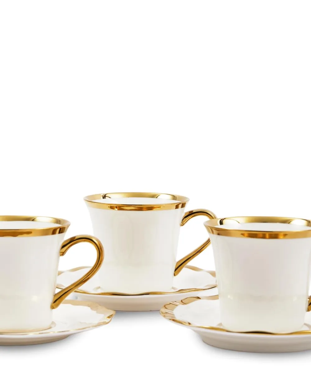 POLSPOTTEN Koffiekop Golden Finds White (Set van 4)