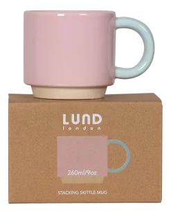 Lund Koffie Mok London Skittle Stapelbaar Pink & Mint
