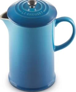 Koffiepot Le Creuset met Pers Marseilleblauw 22 cm