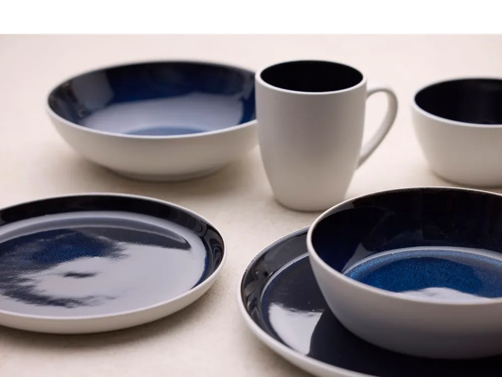 Bitz Kom Gastro White / Dark Blue 12 cm (Set van 4) Outlet
