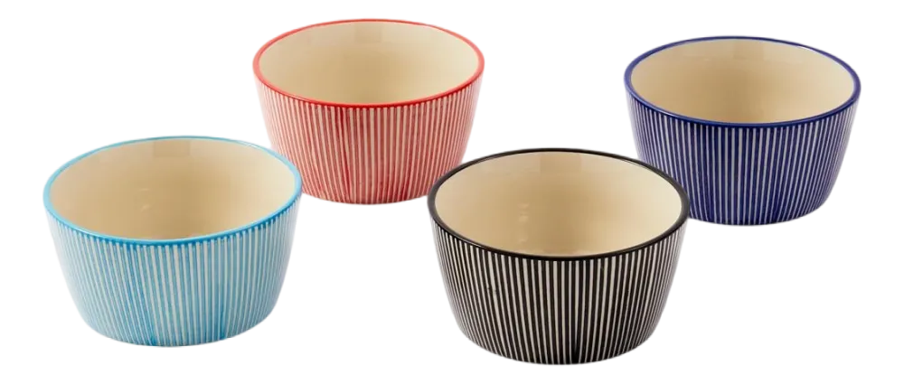POLSPOTTEN Kom Marine Striped Multi (Set van 4) Best