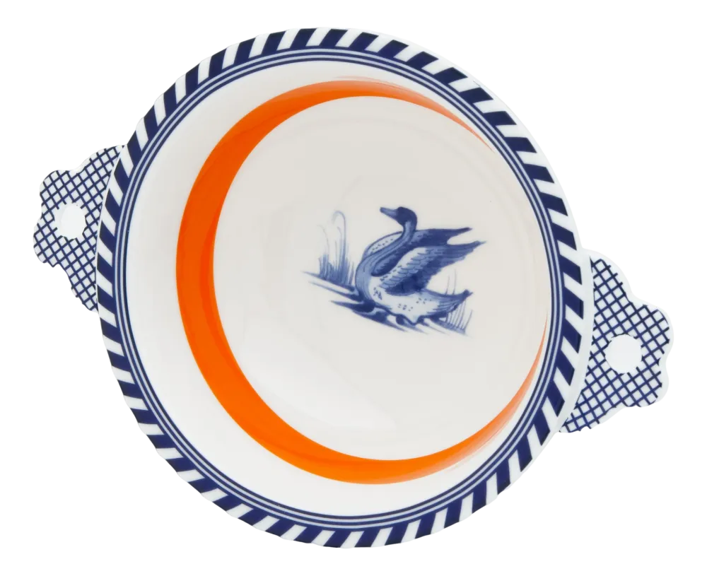 POLSPOTTEN Kom x Rijksmuseum Bird Patterned Orange 17 cm