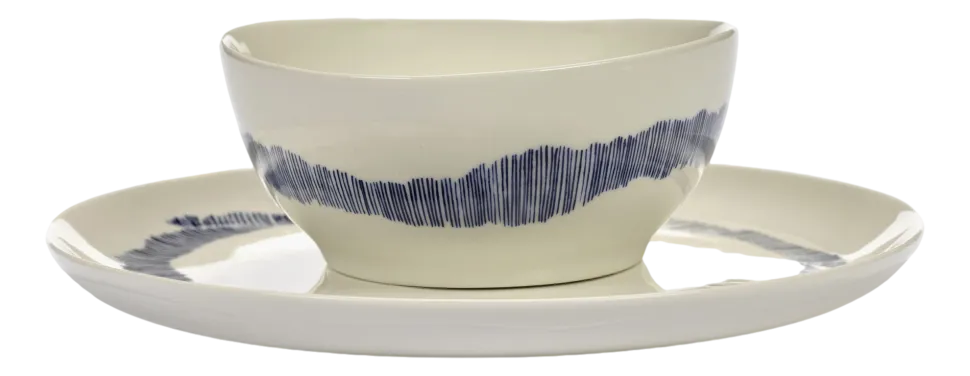 Kom Serax Feast Tableware By Ottolenghi White Blue S 16 cm