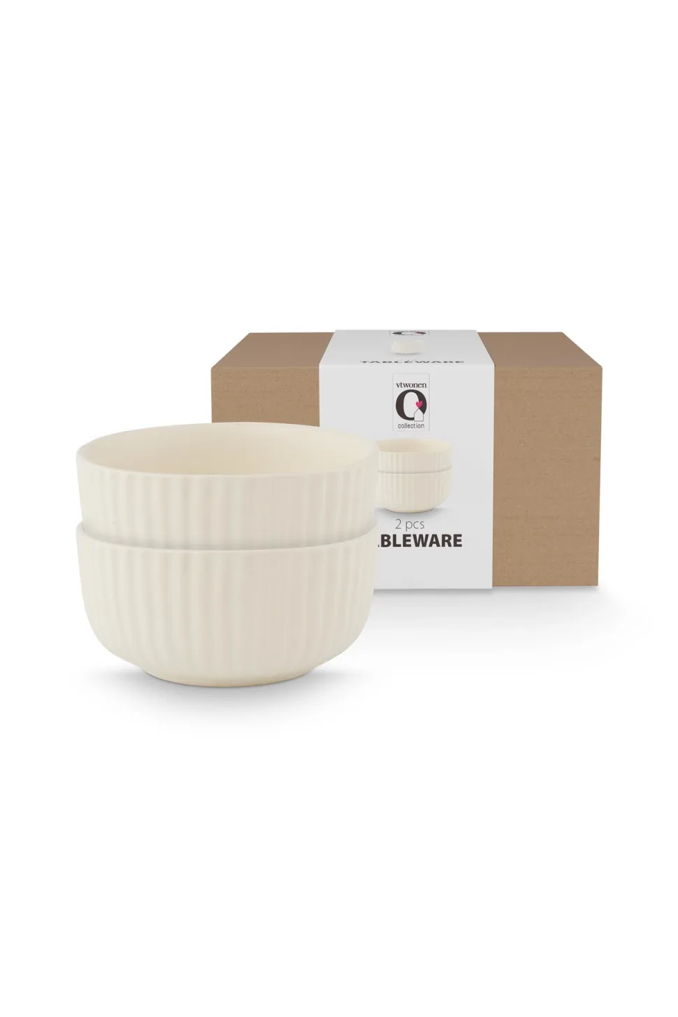 Kom vtwonen Bowls Ceramic Offwhite 15 cm (Set van 2)