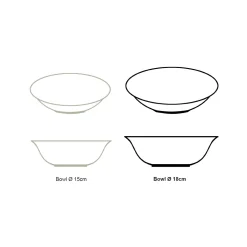 Kom vtwonen Bowl White-Blue Line 18 cm (Set van 6)