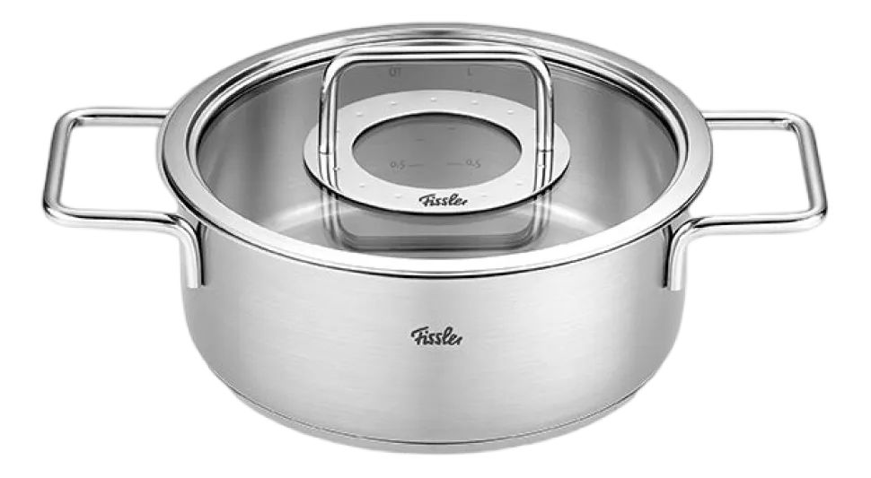 Kookpan Fissler Pure Collection Laag met Glasdeksel 20 cm