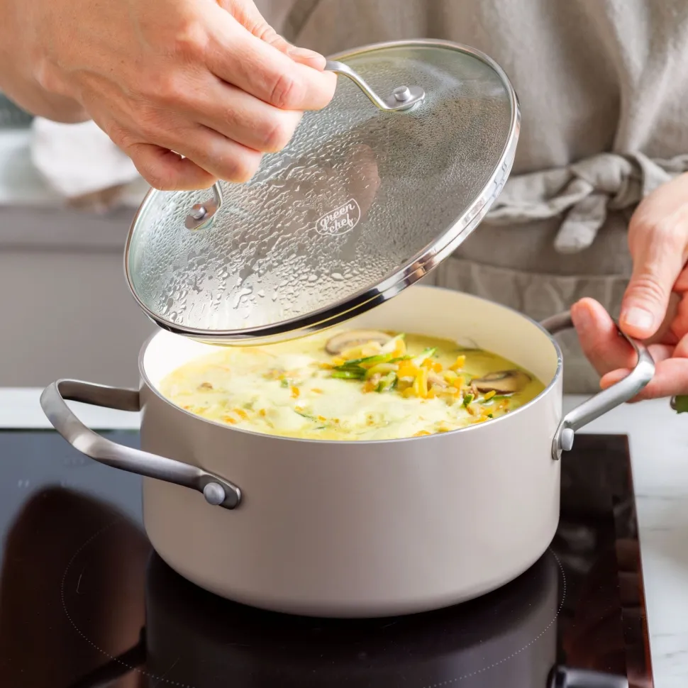 Kookpan Greenchef Nordics Met Keramische Antikleeflaag met deksel 20 cm