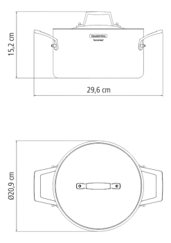 Kookpan Tramontina Grano 3-Laags Zilver 20 cm