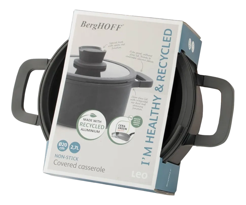 Kookpot Antikleef met Deksel BergHOFF Leo Line Stone + 20cm
