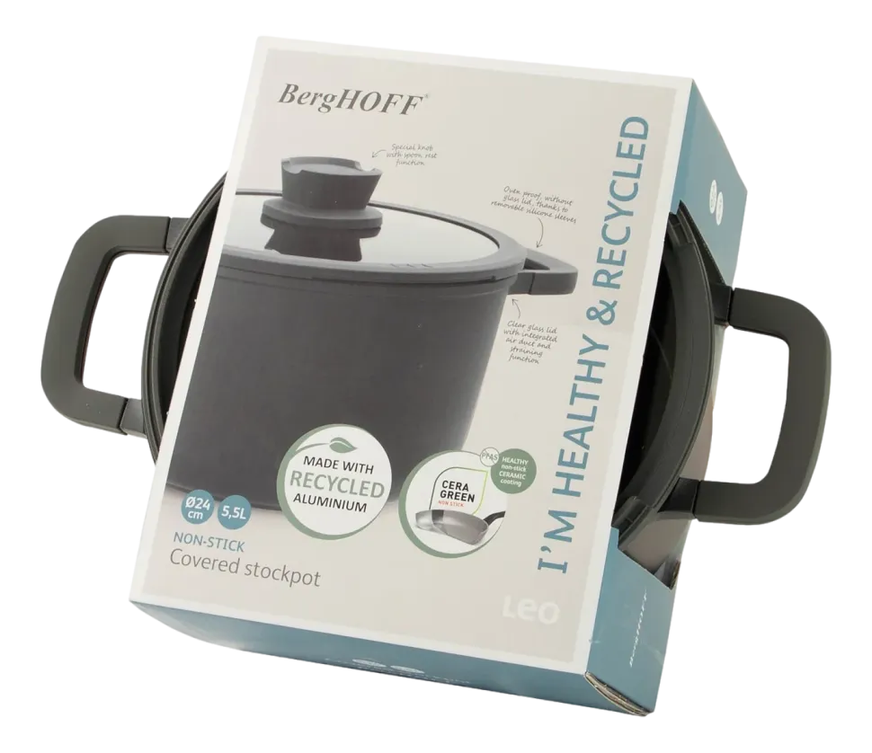 Kookpot Antikleef met Deksel BergHOFF Leo Line 24x14cm