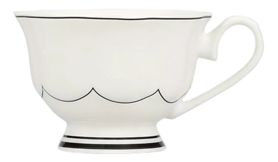 Kop en Schotel Salt & Pepper Odette White / Black 190 ml (Set van 2)