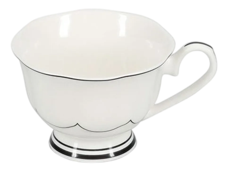 Kop en Schotel Salt & Pepper Odette White / Black 190 ml (Set van 2)