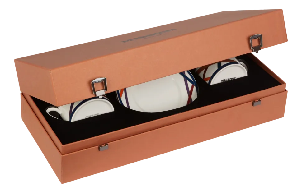 Kop & Schotel Missoni Luxury Gift Box Nastri Multicolor 220 ml (Set van 2)
