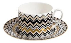 Kop & Schotel Missoni Luxury Gift Box Zig Zag Gold 220 ml (Set van 2)