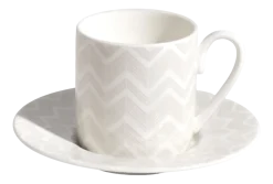 Kop & Schotel Missoni Zig Zag White 120 ml (Set van 6)