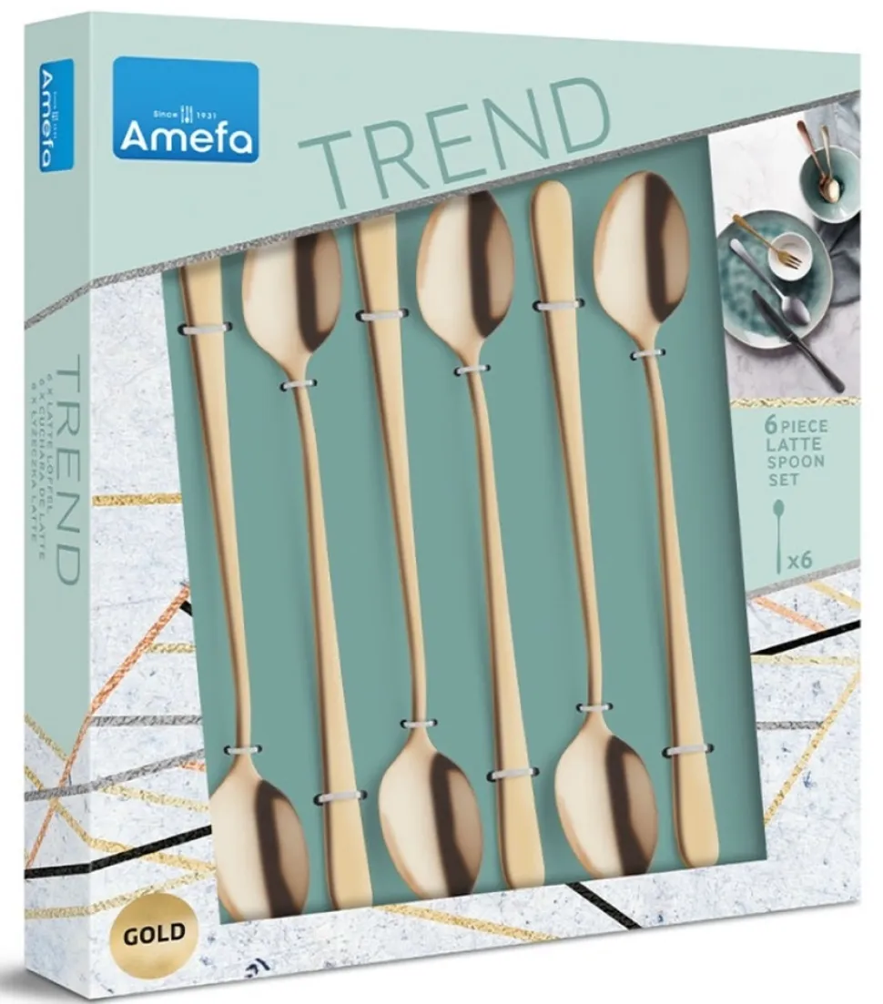 Latte lepel Amefa Austin Gold (6-delig)
