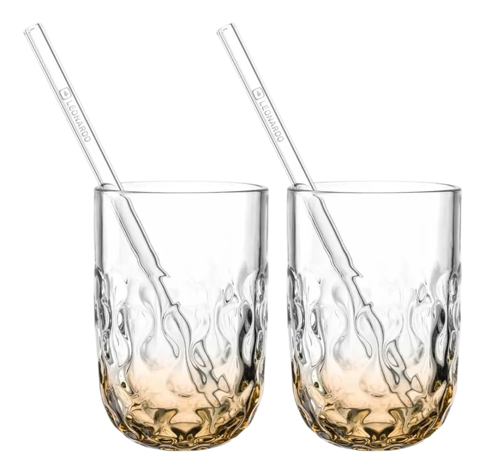 Leonardo Latte Macchiato Glas Gocce Caramel Macchiato 390 ml (Set van 2) Online