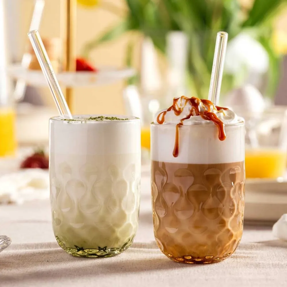 Leonardo Latte Macchiato Glas Gocce Caramel Macchiato 390 ml (Set van 2) Online