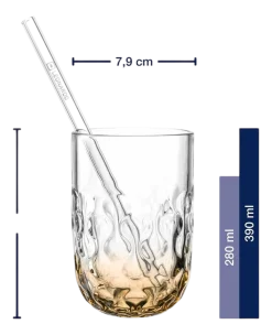 Leonardo Latte Macchiato Glas Gocce Caramel Macchiato 390 ml (Set van 2) Online