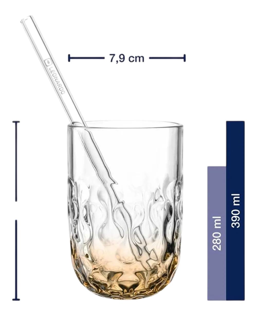 Leonardo Latte Macchiato Glas Gocce Caramel Macchiato 390 ml (Set van 2) Online