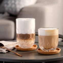 Leonardo Latte Macchiato Glas Gocce 1 390ml (Set van 2) Outlet