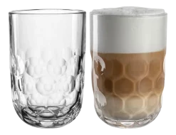 Leonardo Latte Macchiato Glas Gocce 1 390ml (Set van 2) Outlet