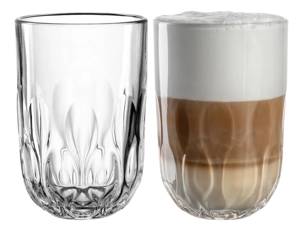 Leonardo Latte Macchiato Glas Gocce 3 390ml (Set van 2) Outlet