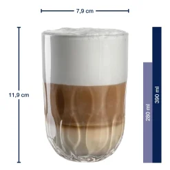 Leonardo Latte Macchiato Glas Gocce 3 390ml (Set van 2) Outlet
