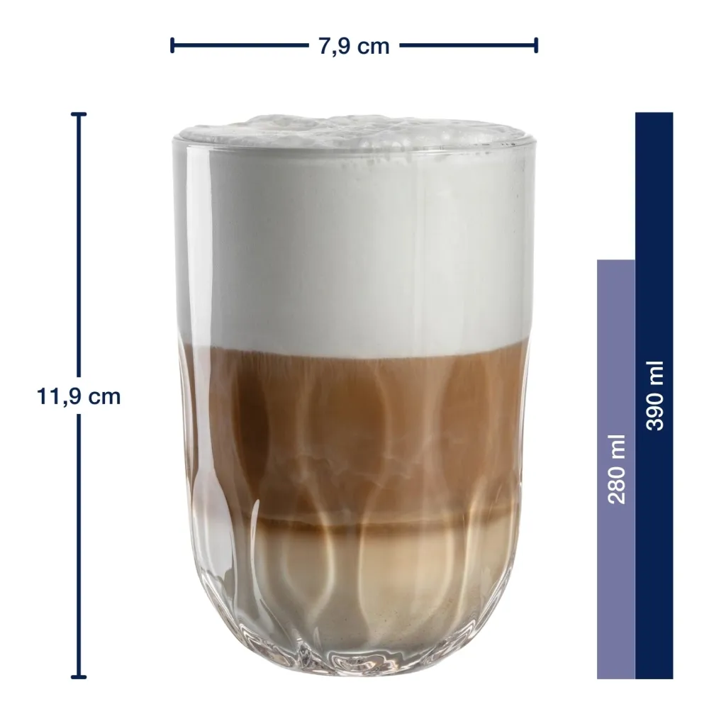 Leonardo Latte Macchiato Glas Gocce 3 390ml (Set van 2) Outlet