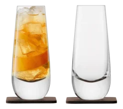 L.S.A. Longdrinkglas Whisky Islay met Onderzetter 325 ml (Set van 2) Hot
