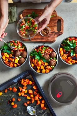 Lunchbox Black+Blum Meal Prep Food Bowl Small Grijs/Rood