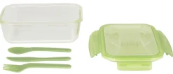 Lunchbox Pebbly Met Bestekset Plastic 1,2L Green