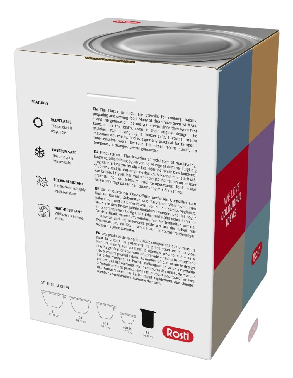 Rosti Maatbeker Mixing Jug 1L Steel Outlet