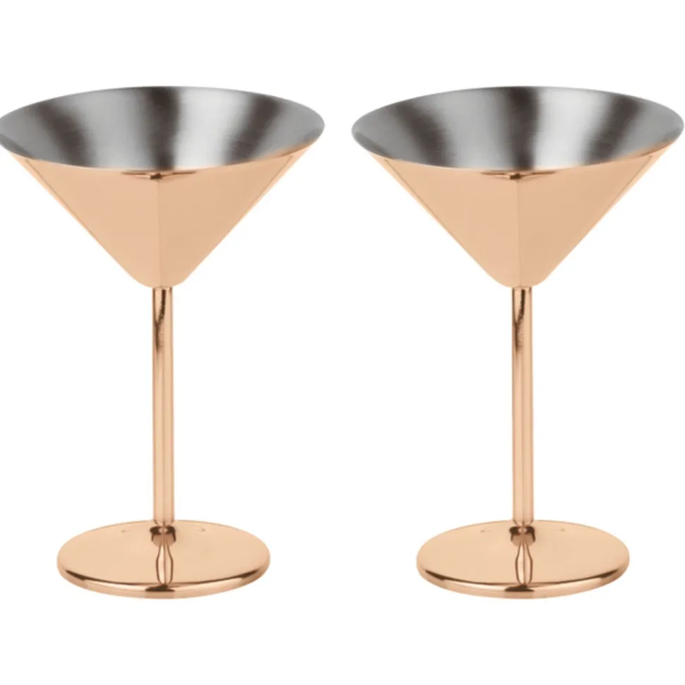 Martiniglas Paderno Mirror Copper (Set van 2)