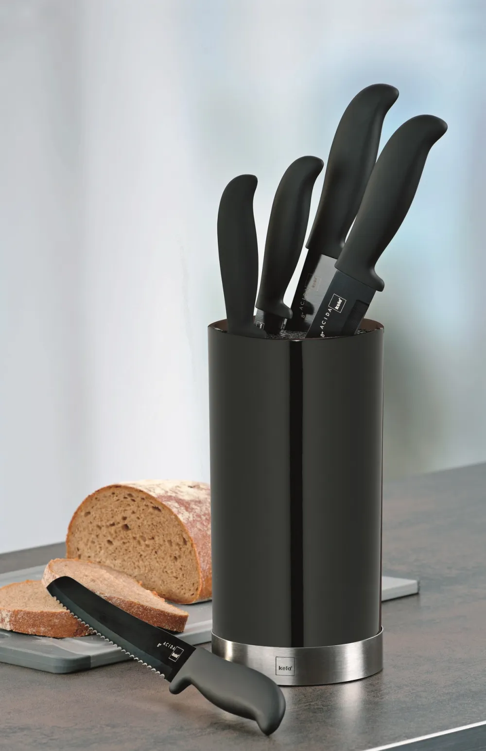 Kela Messenblok Acida Zwart 11 cm Discount