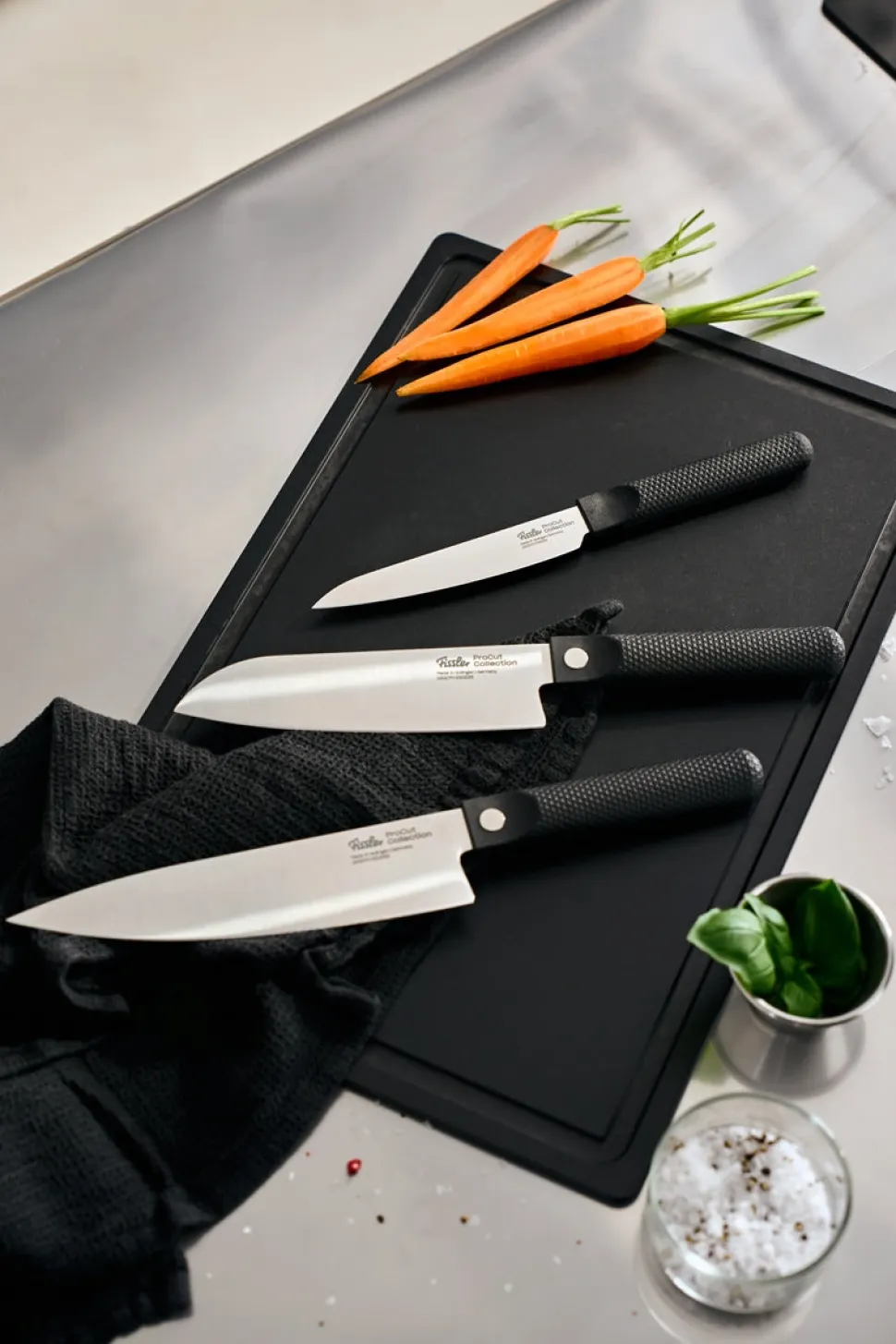 Messenset Fissler ProCut Zwart (3-Delig)