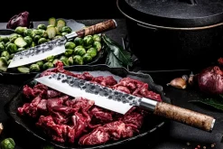 Messenset Forged VG10 Bunka Met Lederen Hoesjes