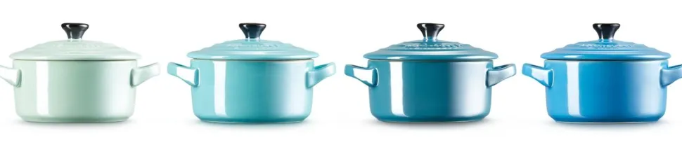Mini braadpanset Le Creuset Aardewerk Metallic Blauwe Tinten (4-Delig)
