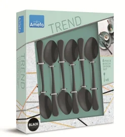 Mocca Lepel Amefa Austin Black (6-delig)