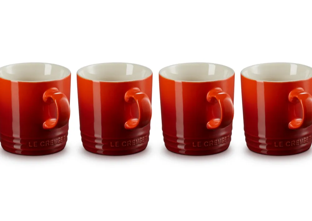 Le Creuset Mok Kersenrood 350ml (set van 4) Clearance