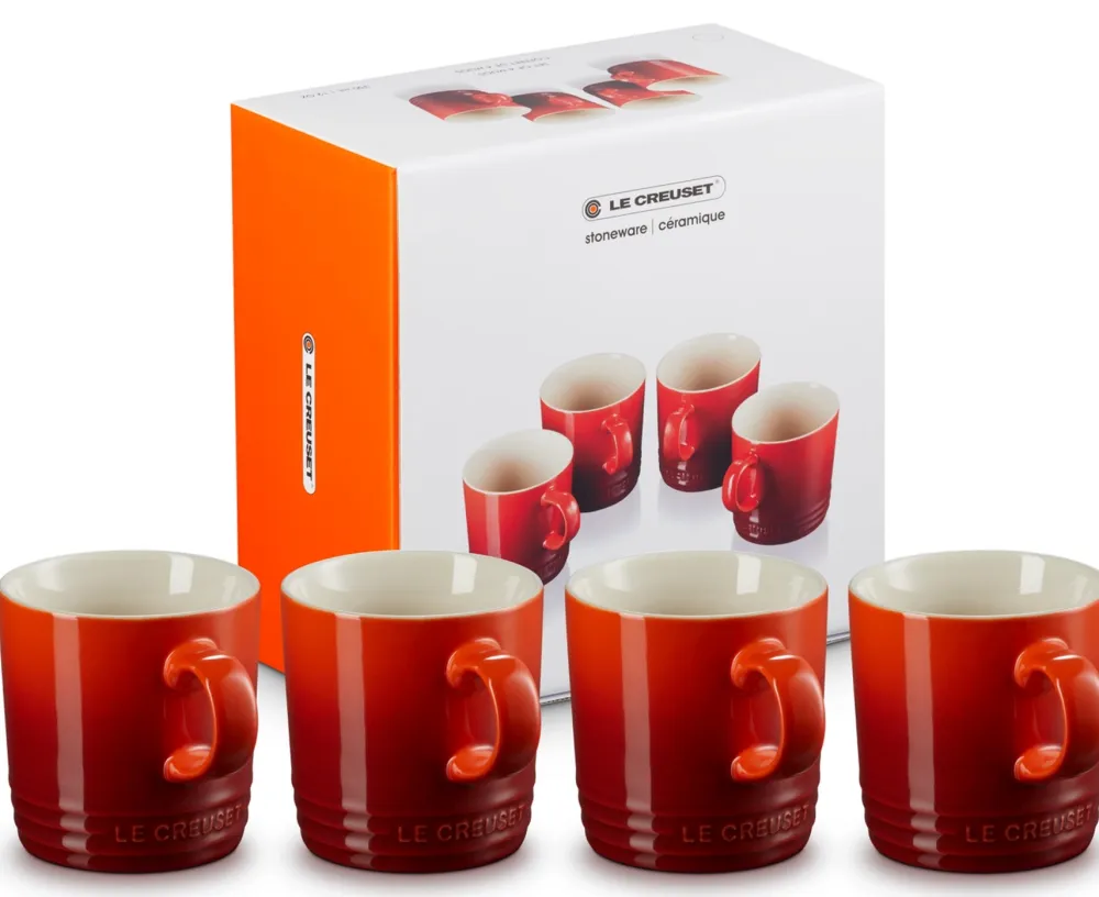 Le Creuset Mok Kersenrood 350ml (set van 4) Clearance