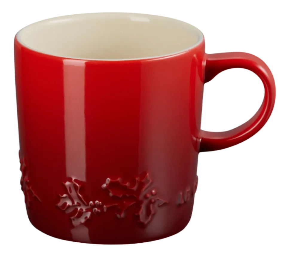 Mok Le Creuset Winter Holly Collection Kersenrood 350ml (4-Delig)