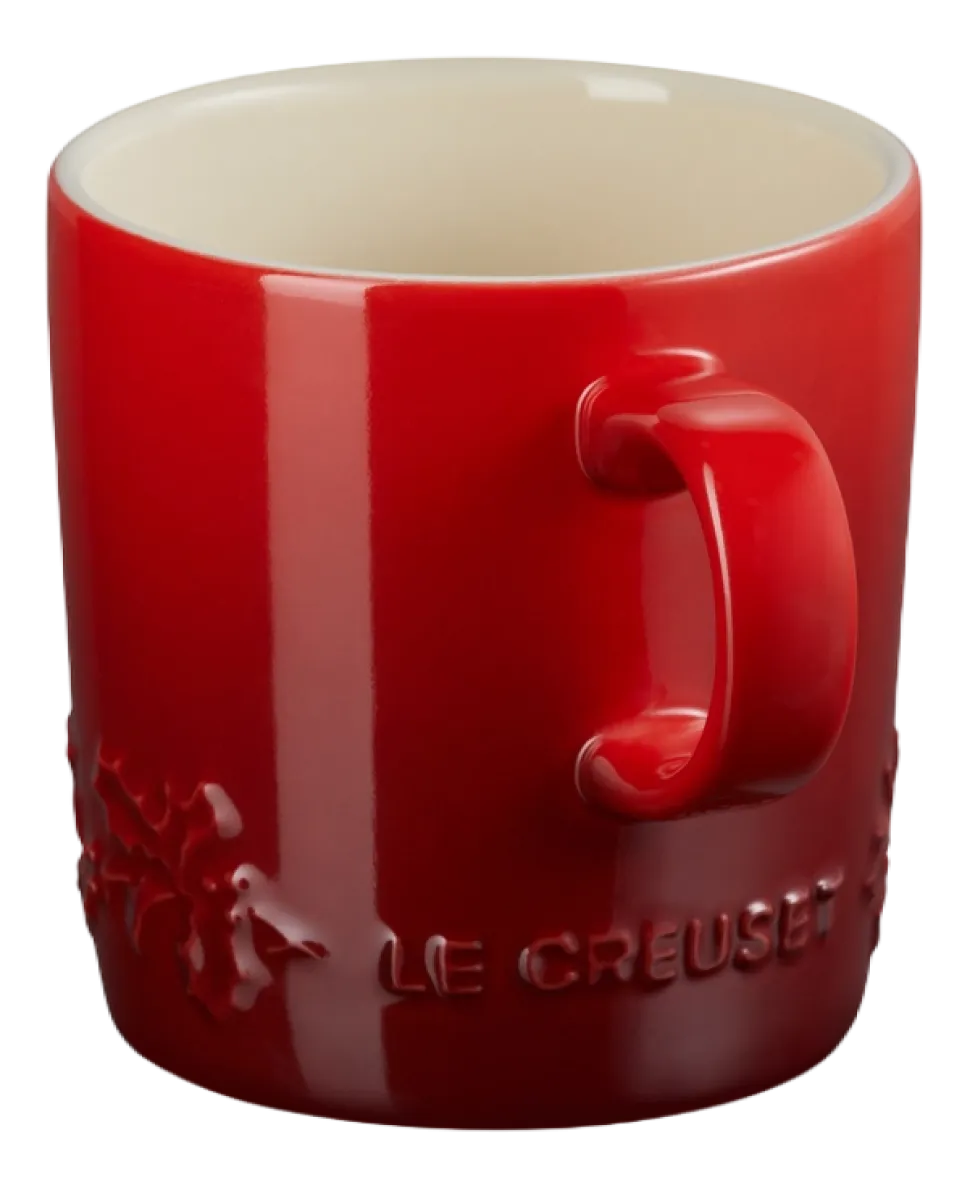 Mok Le Creuset Winter Holly Collection Kersenrood 350ml (4-Delig)